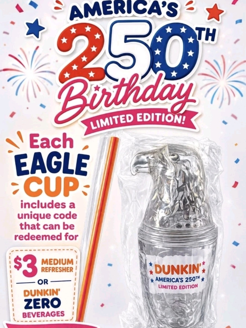 Dunkin' Limited Edition Eagle Cup — Silver